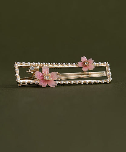 Chinese Style Alloy Zircon Pearl Resin Hairpin Two-piece Set