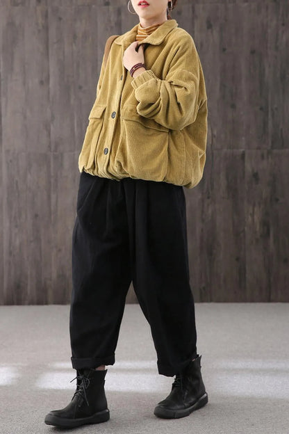 Loose Large Size Coat,corduroy Coat Coat,corduroy Loose Coat