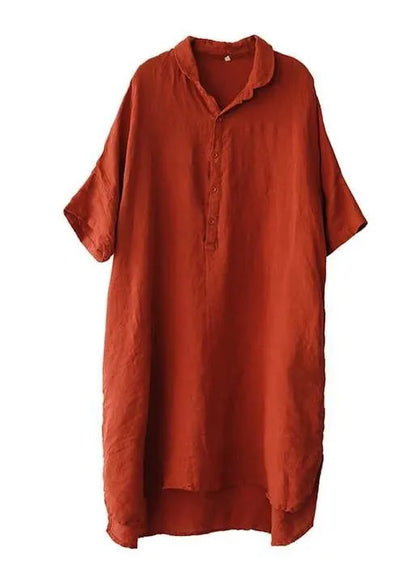 Jade Black Dots Linen Linen Shirt Dress