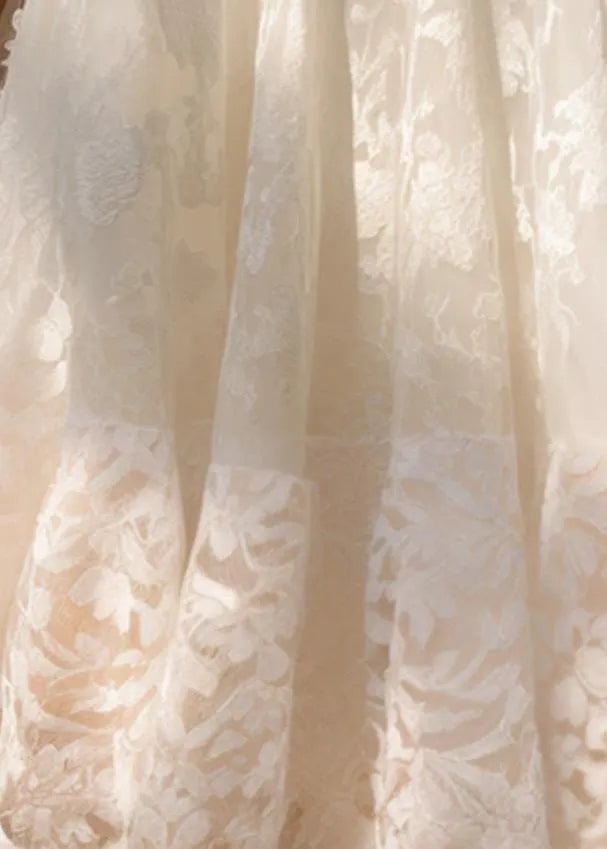 Beige High Waist Lace Skirts Summer