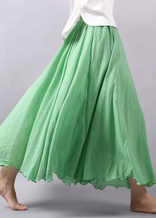 New Beige High Waist Cotton Skirt Summer