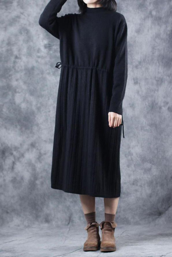 Loose High Neck Base Sweater Dresses for