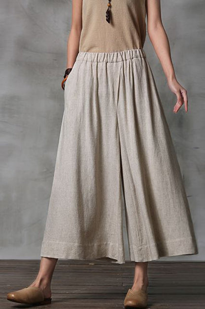 Summer Wide Leg Dress Pants Cropped Trousers