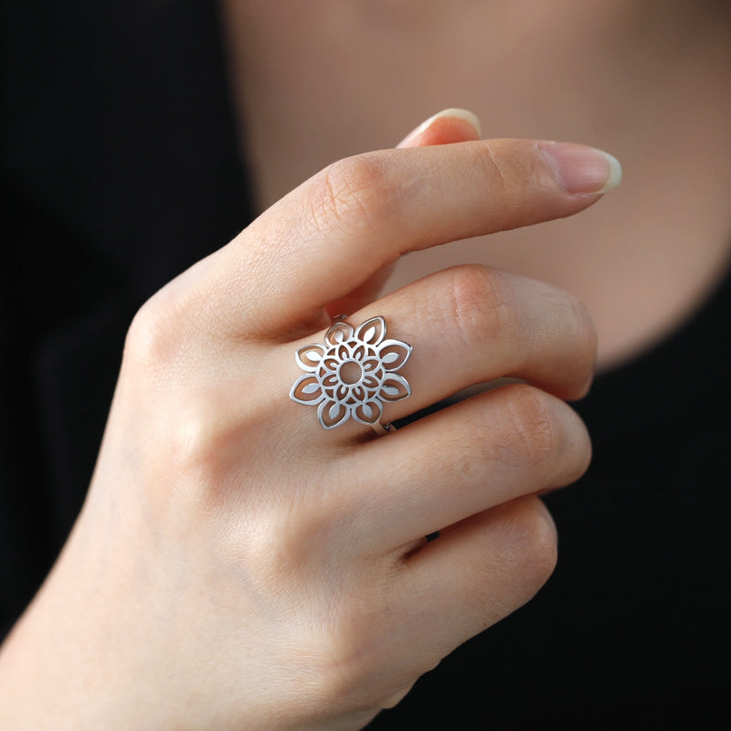 Filigree Lotus Flower Rings