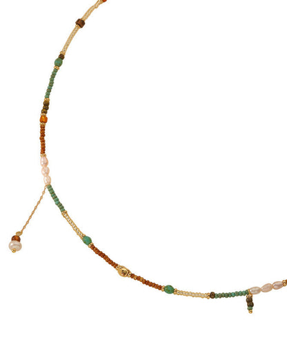 Original Design Gold Alloy Pearl Beading Baby's Breath Pendant Necklace
