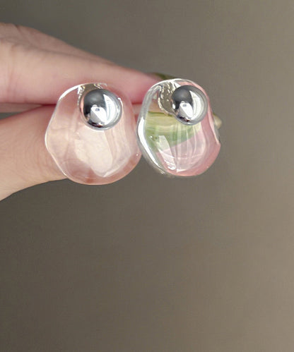 Original Design Nude Alloy Crystal Stud Earrings