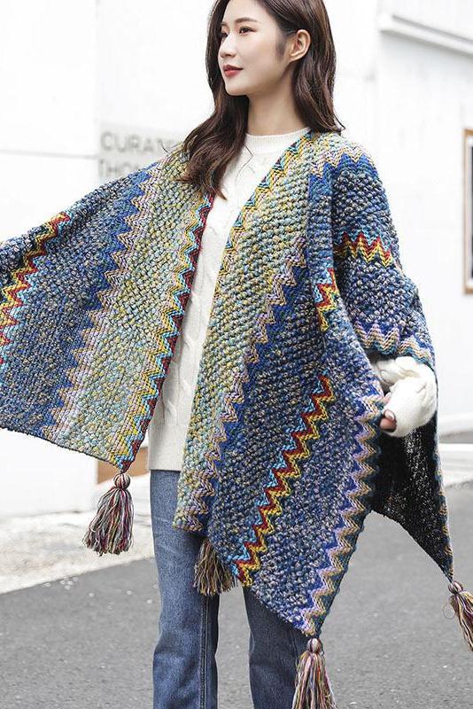Winter Knitted Warm Tassel Scarf Shawl