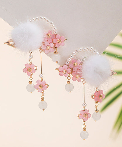 Colorblock Copper Pearl Mink Hair Tassel Hairpin