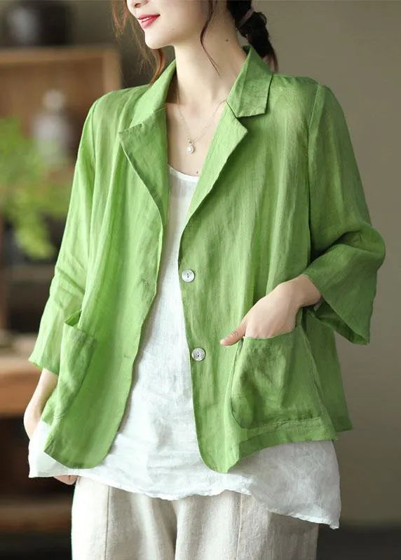 Blue Pockets Patchwork Coats Long Sleeve