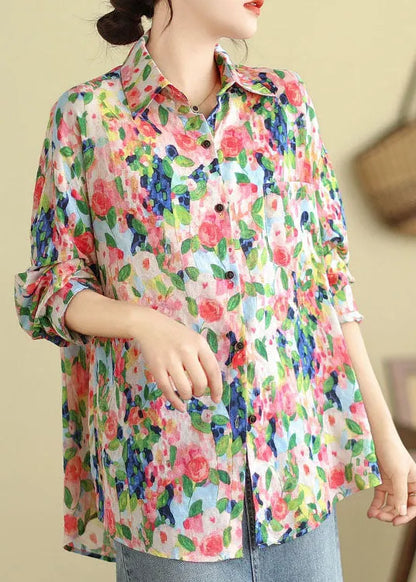Peter Pan Collar Shirt Tops Long Sleeve