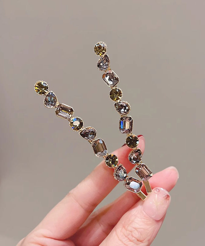 Gold Alloy Zircon Crystal Hairpin