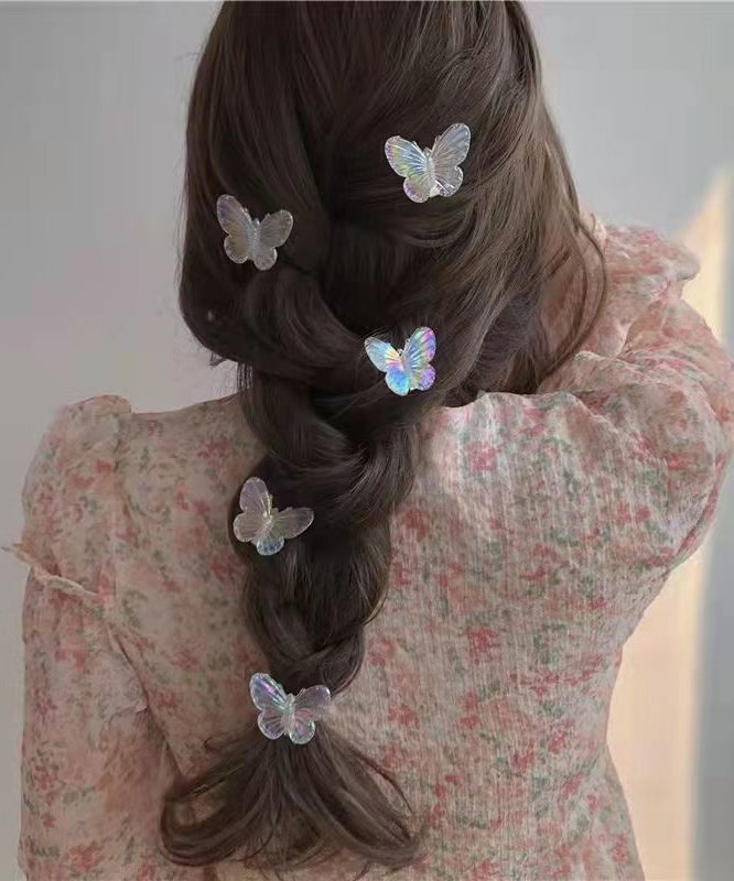 Nude Acrylic Metal Butterfly Five Hairpin