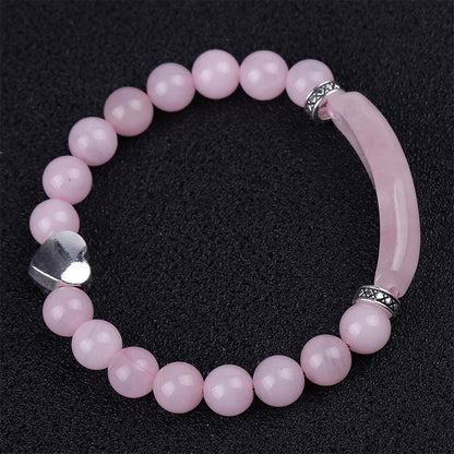 Buddha Stones Natural Crystal Beads Heart Bracelet