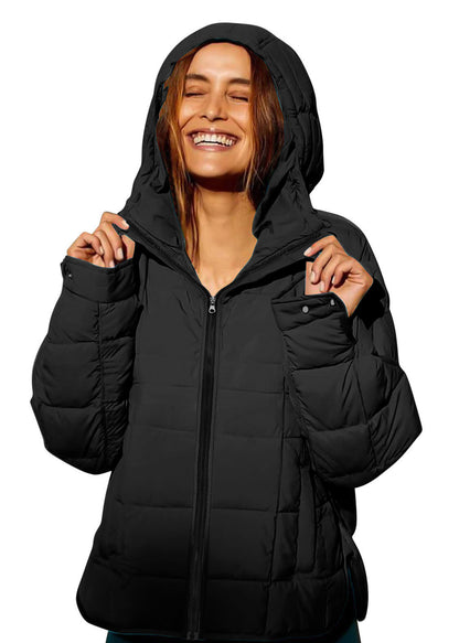 Yellow Hooded Pockets Fine Cotton Filled Jacket Winter
