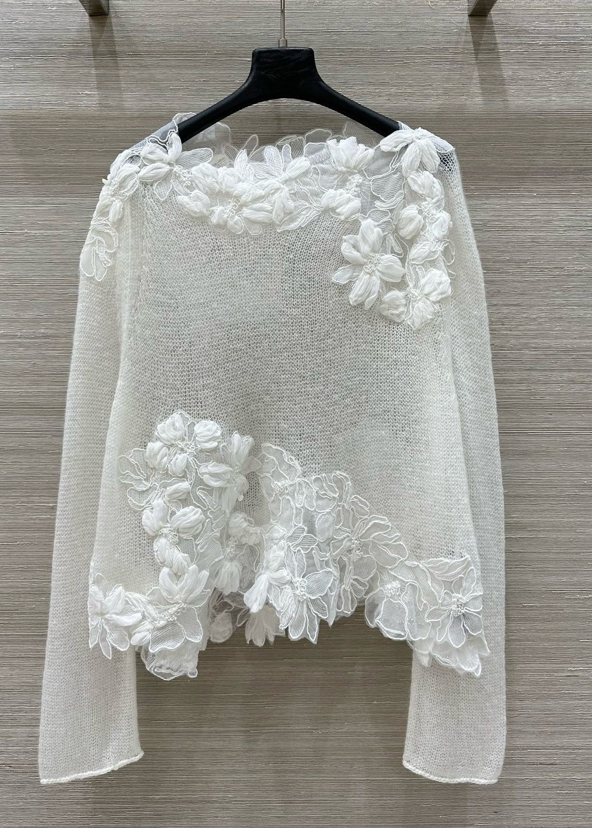 Stylish White O-neck Knit Shirt Tops Fall