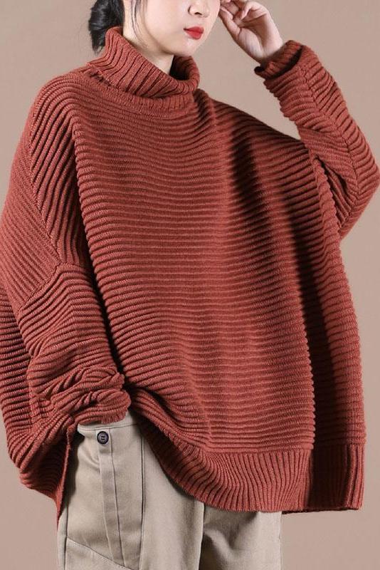 Winter Striped Turtleneck Knitted Sweater