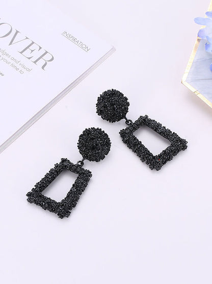 Geometric Hollow Color Drop Earrings
