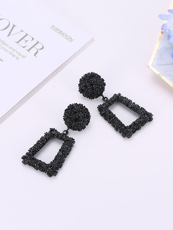 Geometric Hollow Color Drop Earrings