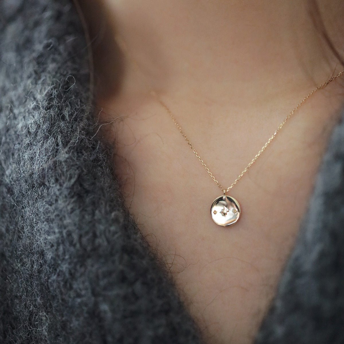Celestial Coin Pendant Necklace
