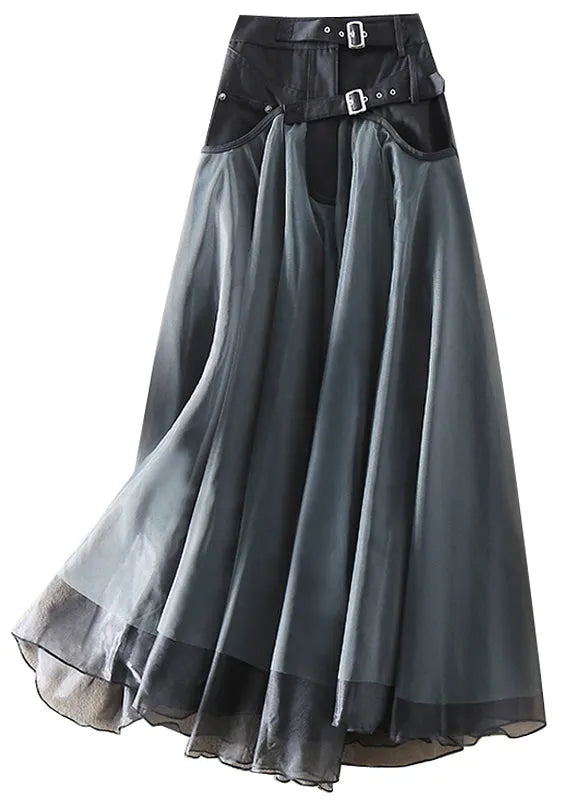 French Grey Patchwork Tulle Skirts Spring