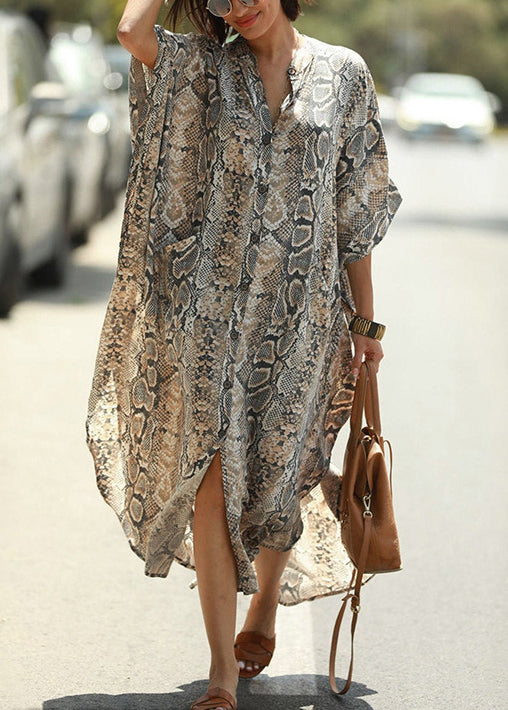 European and American Snake Patterned Holiday Shirts Dress