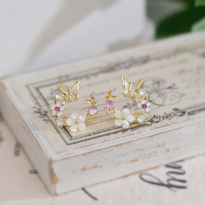 Cherry Blossom Butterfly Set (earrings/necklace)