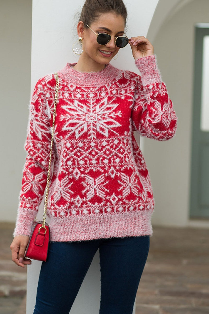 Christmas Snowflake Plush Sweater