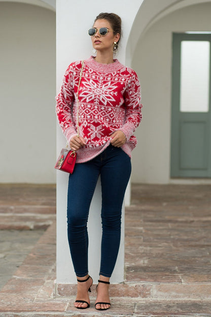 Christmas Snowflake Plush Sweater
