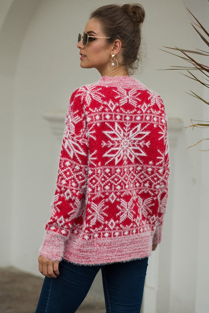 Christmas Snowflake Plush Sweater