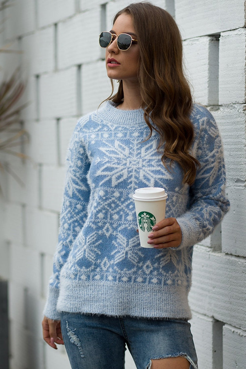 Christmas Snowflake Plush Sweater