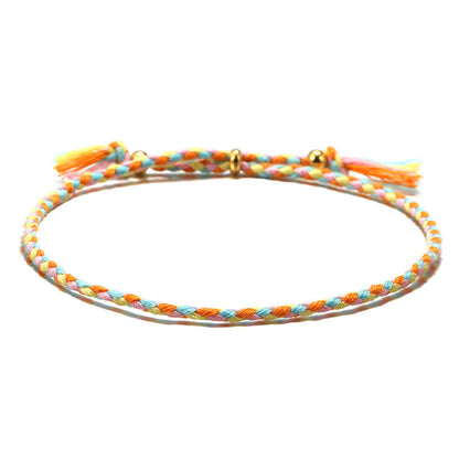 Colorful Handmade Adjustable Rope Tassel Harmony Bracelet