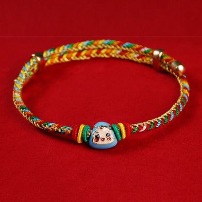 Colorful Rope Fu Character Luck Handmade Bracelet