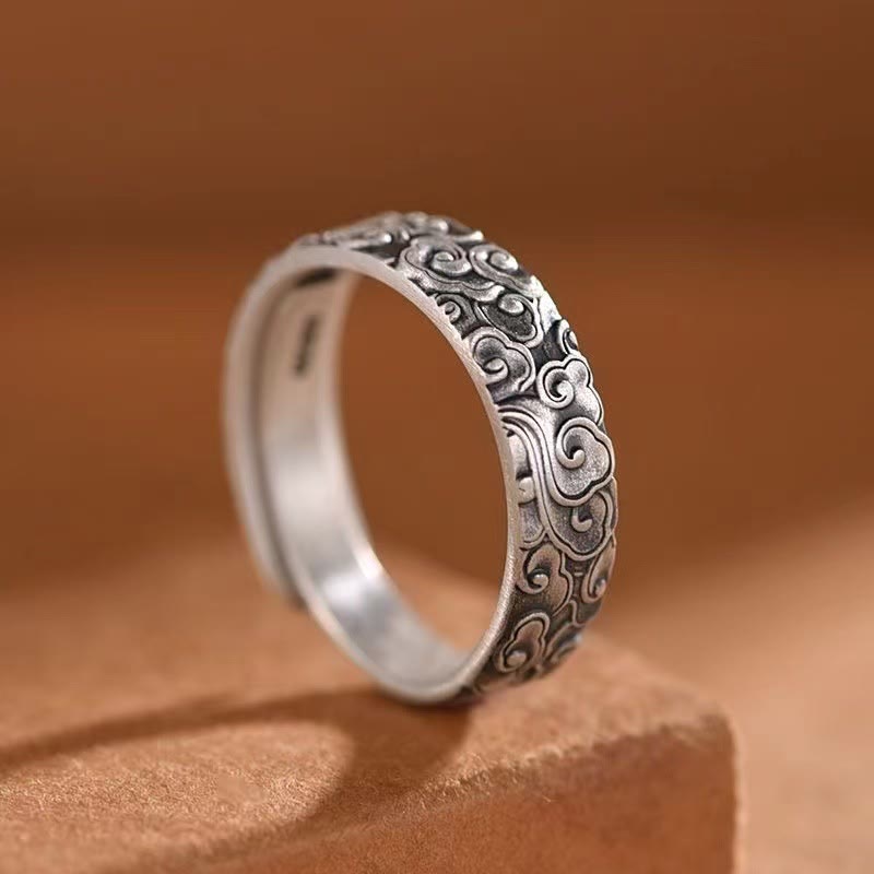 Copper Adjustable Auspicious Clouds Spiritual Luck Ring