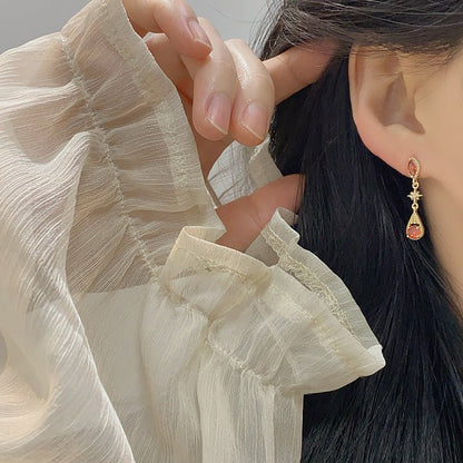 Crimson Astra Earrings