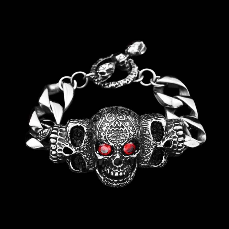 Crimson Eye Skull Bracelet