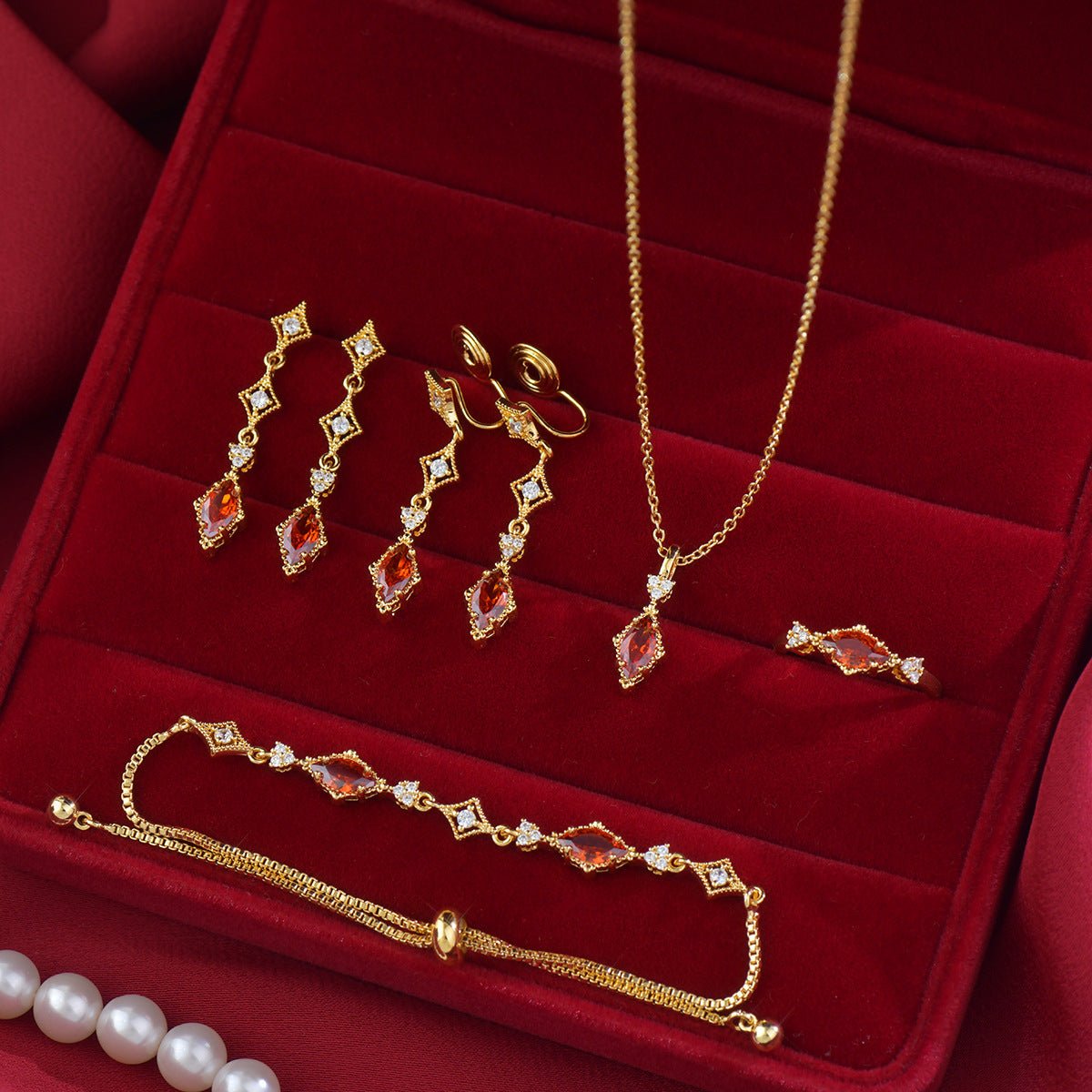 Crimson Lattice Necklace