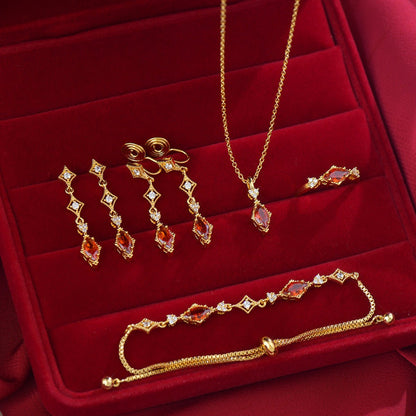 Crimson Lattice Necklace