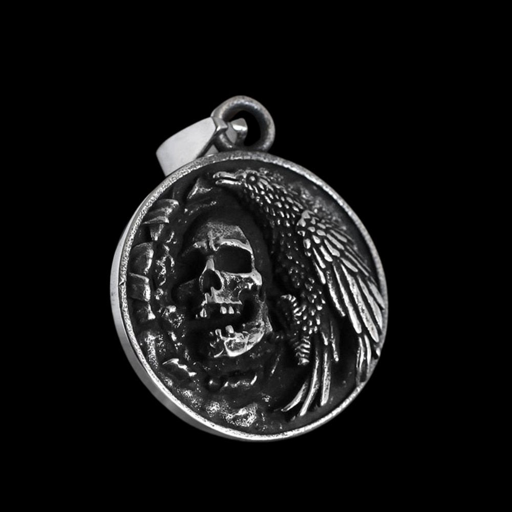 Crow Head Skull Pendant
