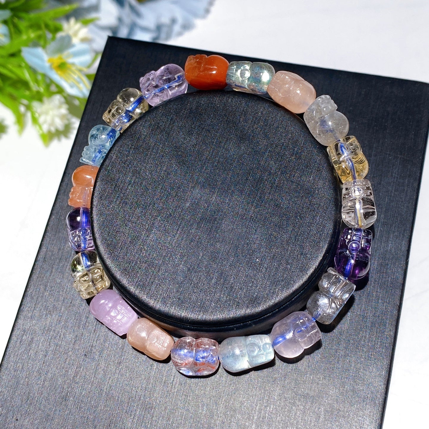 Crystal Healing Bracelet 4-14mm Mixed Stones Spiritual Protection