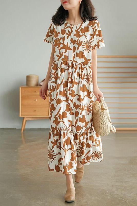 Limited Stock- 100% Cotton O-neck Dress