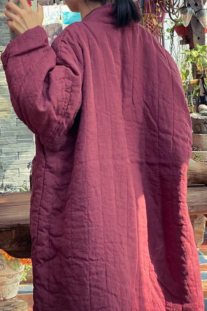 - Artistic Linen Hand Stitch Cotton Jacket