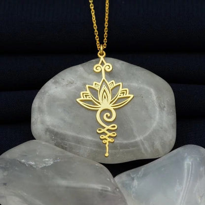 Eternal Lotus Spiral Necklace