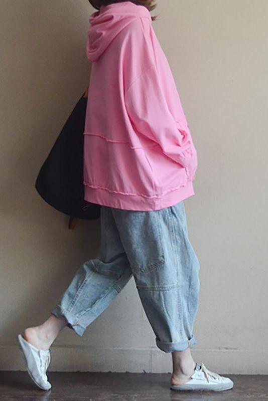 Plant Print 100% Cotton Hooded Spring Sweatshirt