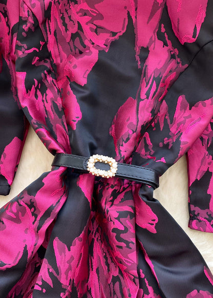 Rose Puff Sleeve Print Party Dresses