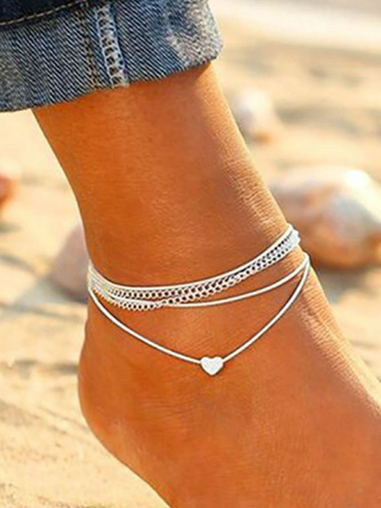 Heart Double Chain Anklet
