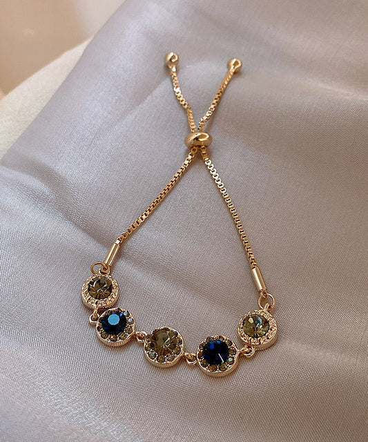 Boutique Rainbow Alloy Zircon Crystal Tassel Charm Bracelet
