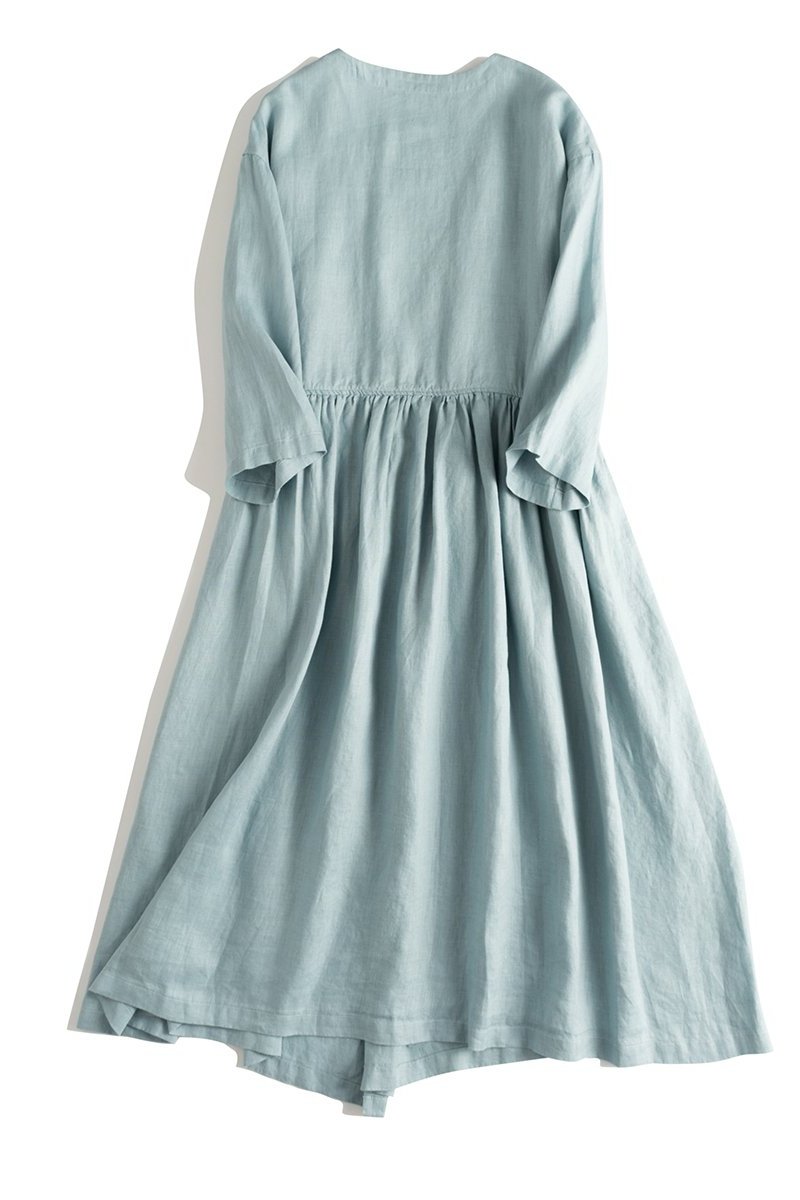 Loose Drawing Linen Summer Dresses Outfits