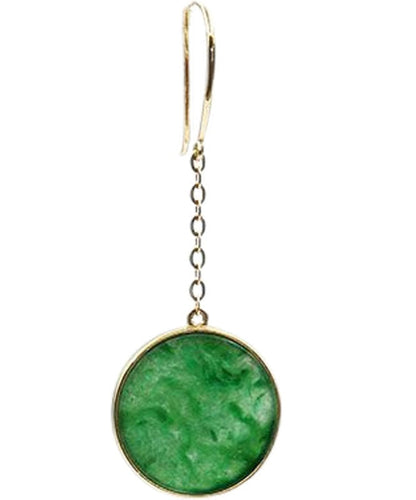 Art Green 18k Gold Jadeite Drop Earrings