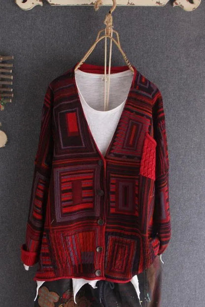 Knitted Thin Single Breasted V-neck Sweater