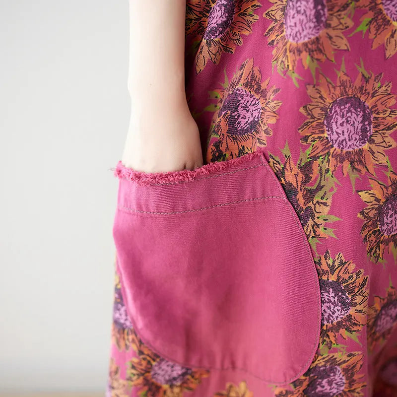 Summer Artsy Spliced Loose Jumpsuits